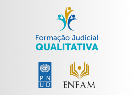 Logo da Formação Judicial Qualitativa acompanhada das logos da Enfam e do PNUD.